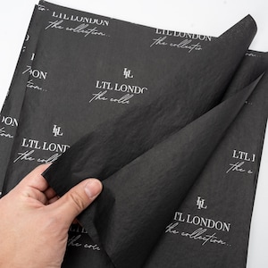 1000pcs Custom Black Tissue Paper, Custom Printed Tissue Wrapping Paper, Your Logo, Name And Message, Wrapping Paper Packaging