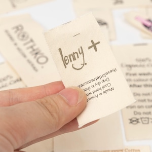 Custom Cotton Labels For Clothes, Brand Flat Labels, Tag For Knitted Things, Sewing Cotton Care Label With Logo, Custom Fabric Labels