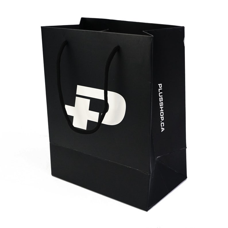 100pcs Custom Paper Bags Logo Print Bags Black Matte Paper Etsy