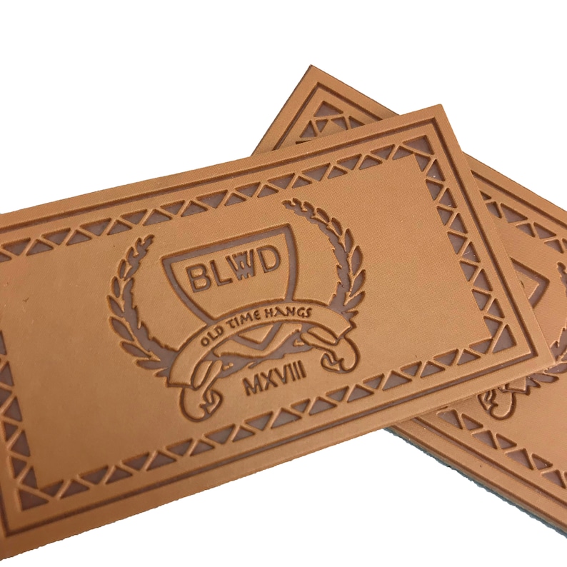 leather embossing patch pu labels making custom leather patches 50pcs pu patch embossed leather label blank leather patches