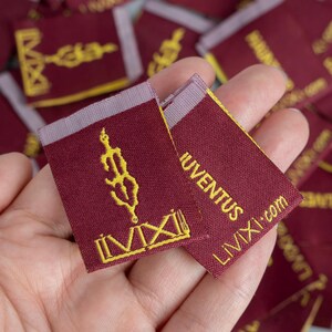 100pcs Center Fold Sew In Woven Labels, Cotton With Logo Or Text Sewing Label, Tags For Knitted Things, Custom  Clothing Labels Tags