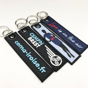 50 Pieces Custom Flight Tags/keychains, Custom Flight Keytag, Name Keychain Keyring, Embroidered Keychains, Name Tag Key Chain