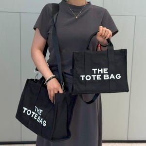 Hot Selling Custom Printed Logo Large Black Cotton Tote Shopping Bag Fashion Canvas Tote Bag Large With Handle Cross Body Bag