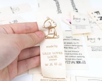 Cotton Sewing Labels, Fold Natural Cotton Garment Tags For Clothing, Folded Cotton Labels, Quilting & Handmade Item