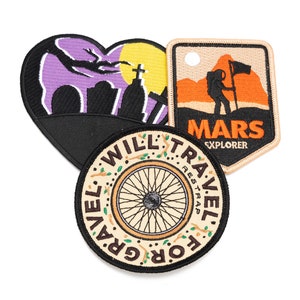 Custom embroidery patches, patches for clothes, clothing patches, patches for bears, patches for jean jackets, Iron on Name Patches