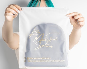 Confezione da 1000 sacchetti con cerniera - Sacchetti trasparenti personalizzati con logo per imballaggio di abbigliamento, capi d'abbigliamento e piccole imprese.