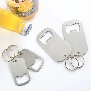 Personalized Bottle Opener With Keyring, Custom Metal Bottle Opener, Beer Bottle Opener, Groomsmen Gifts, Boyfriend Gift