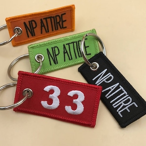 300 Custom Key Attachment Tag, Flight Keychains, Custom Flight Key Chain, Flight Embroidery Key Tag Personalized keychains