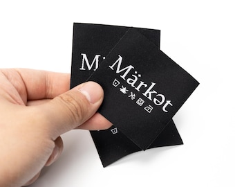 100 Flat or Folded Labels, Woven Label for Clothes, Cotton