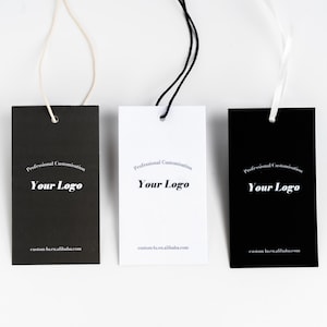 Custom Clothing Black Hangtags, Fashionable Clothing Logos, High-End Clothing Price Tags,Clothes Tag,Gift Tags Hard Hangtag