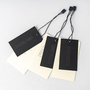 Etiquetas de logotipo de luxo impressas personalizadas Etiquetas de logotipo Etiquetas de pendurar para roupas, Etiquetas de roupas, Etiqueta simples, Etiquetas de presente
