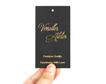 100 étiquettes volantes personnalisées, étiquettes volantes, étiquette volante rectangulaire, étiquette pour vêtements avec logo imprimé, étiquettes volantes personnalisées pour emballage de produit