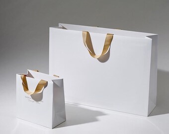 Sac en papier avec logo pour bijoux, sacs cadeaux, logo de sacs en papier personnalisé, sac pour vêtements, sac de transport personnalisé, sac de fête de mariage, recyclable.