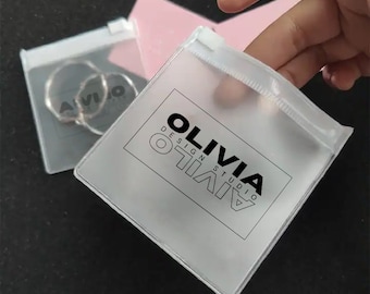 1000 unidades de bolsas personalizadas para joyería con logotipo, bolsas para pulseras, bolsas para anillos, bolsas para collares, bolsas de embalaje transparentes, bolsas de embalaje de joyería esmeriladas con cierre hermético.