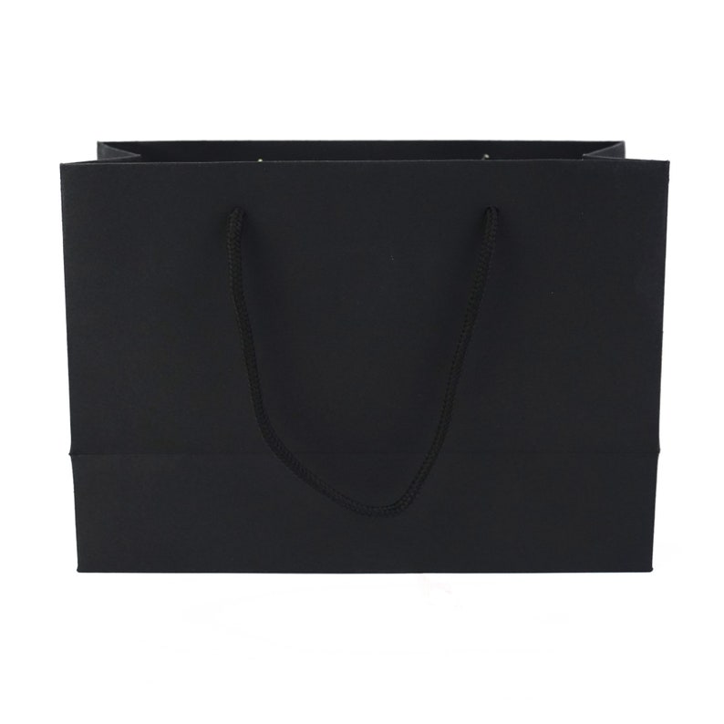 100pcs Custom Paper Bags Black Matte Paper Bags With Handle Etsy