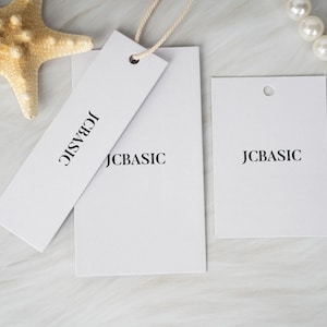 Hangtag-Kombinationen maßgefertigte Hangtag Kombinationen Swing tags Business Dress Tag Anhänger für Kleidung Minimalist Hangtags Logo Hangtag 600GSM Hangtag