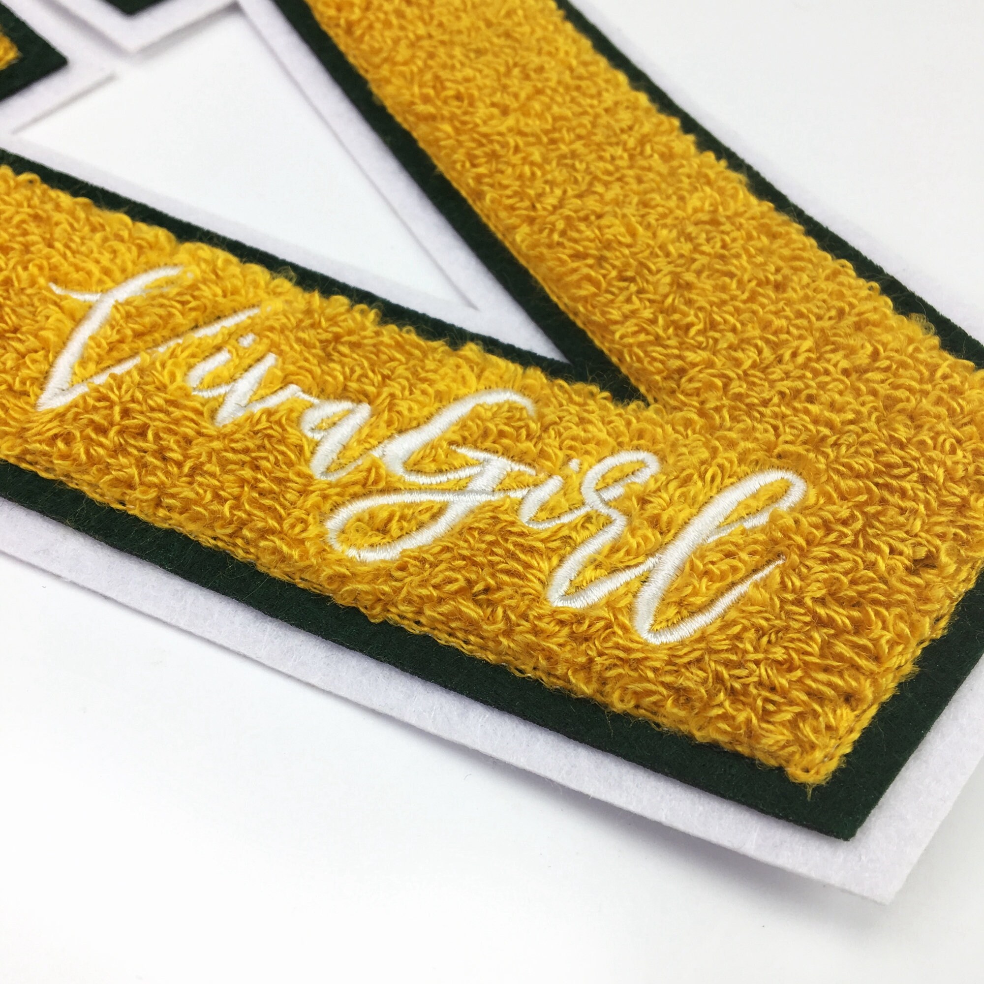 50 Custom Patches Custom Chenille Patch Colorful Letter Etsy