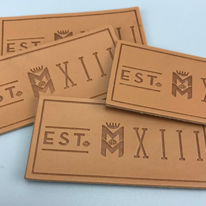 leather embossing patch pu labels making custom leather patches 50pcs pu patch embossed leather label blank leather patches
