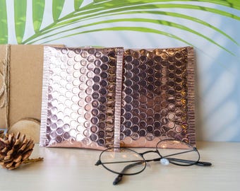 100 stücke Rose Gold Bubble Mailer, Benutzerdefinierte glänzende Luftblase Tasche, Bubble Umschläge mit Logo, selbstklebende Poly Mailer, wasserdichte Versandtasche