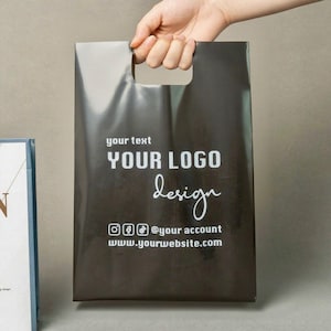 50-1000pcs Personalized Shopping Bags, Your Own Logo Merchandise Bag,custom Logo Plastic Bag For Wigs, Clothing, Jewerly
