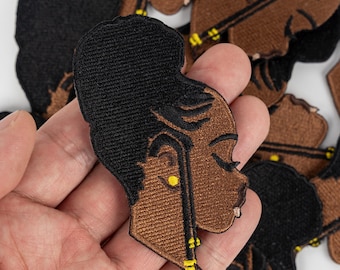 Low Moq Eisen auf Cartoon schwarze Mädchen Patches Stickerei Patches Custom, personalisierte Logo Patches, Aufnäher zum Aufbügeln Applikation für Kleidung