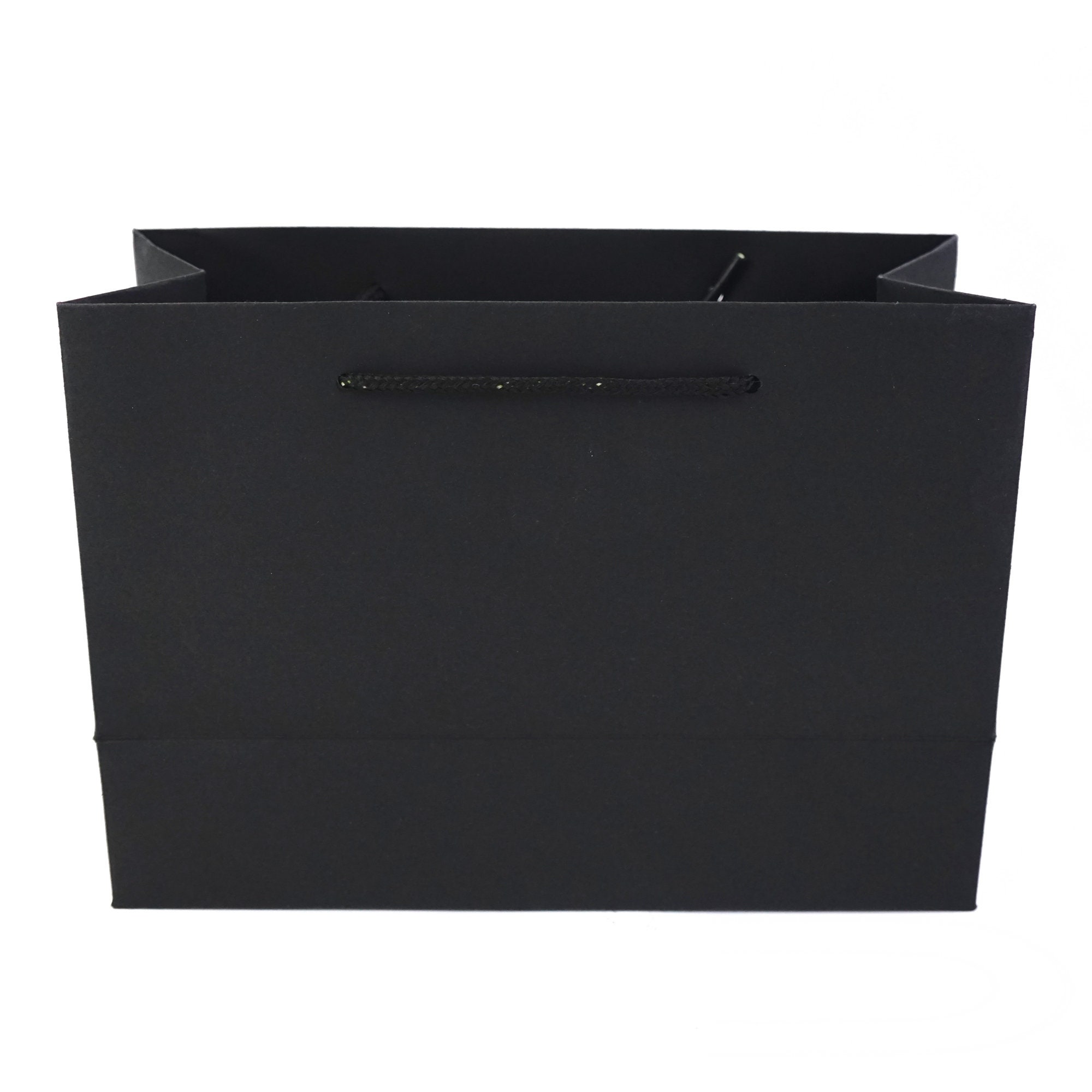 100pcs Custom Paper Bags Black Matte Paper Bags With Handle Etsy