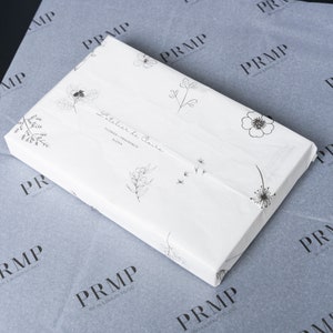 Custom Logo Green Tissue Paper for Clothing / Fashion Business / Gift, Cloth Wrapping Paper, Fabric Wrapping, Floral Pattern Logo Paper