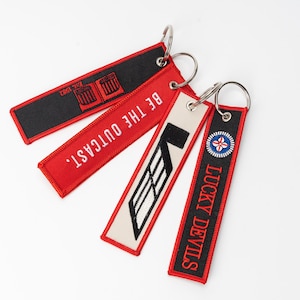 Motorbike Keyring Motorcycle Key Tag Motor Key Chain Name Tag Key Embroidery Key Ring Woven Key Tag Keychain Flight Key Ring