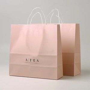 Custom Kraft Paper Bags With Logo, Boutique Bag, Merchandise Bag For Shopping, Clothing Paper Bags With Handle, Personalized Store Logo Bags