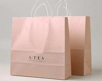 Sacs en papier kraft personnalisés avec logo, Sac boutique, Sac de marchandises pour faire les courses, Sacs en papier pour vêtements avec poignée, Sacs personnalisés avec logo de magasin