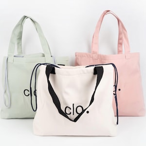 New Fashion Tote Bag With Pocket Canvas Organic Cotton Tote Bag Custom Print With Drawstring