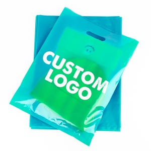 50-1000pcs Custom Shopping Bags With Logo For Boutique Custom Plastic Gift Bags With Logo Custom Merchandise Bags With Logo For Business