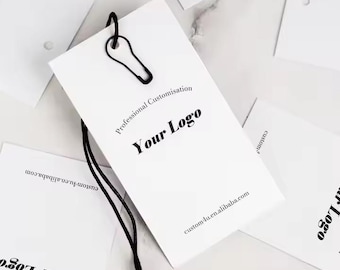 Personalized Clothing Hang Tags-Custom Paper Cardstock Swing Tags, Perfect Hanging Paper Tags for Garment Pricing-Branded Clothing Labeling