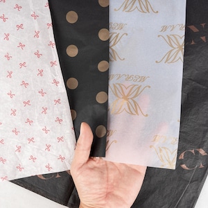 A3 Custom Logo Packaging Paper, Vellum, Tissue Paper Wrapping, Personalised Business Wrapping Paper