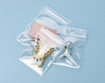 Bolsa transparente con cremallera para joyas, bolsa personalizada para joyas, bolsa con cremallera para accesorios, bolsa estampada para joyas, bolsa para anillos, bolsa para collares, bolsa para joyas de esmeraldas