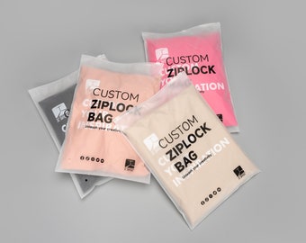 1000Pcs Custom Frosted Zipper Lock Bags, High Quality Plastic Bags, Custom Packaging Poly bags, Clothes Zip Bags, PE Plastic Ziplock Bags