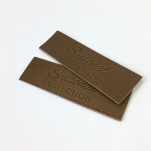 Full Grain Leather Patch Optional hook and loop For Your Custom Logo Use for bags hats shirts beanies and more.