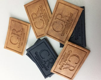 100pcs PU depossed jeans patches, custom genuine leather label, Embossed leather patch, leather tags design, handbags with leather patch