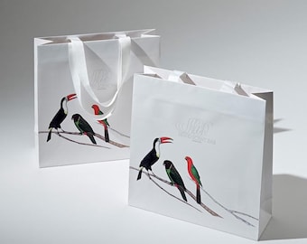 Sac en papier avec logo pour bijoux, sacs cadeaux, logo de sacs en papier personnalisé, sac pour vêtements, sac de transport personnalisé, sac de fête de mariage, recyclable.