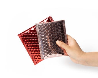 100pcs Custom Glossy Air Bubble Bags, Bubble Mailer with logo printed, Self-Adhesive Poly Mailers, Shipping Envelope for Lashes, Package Bag