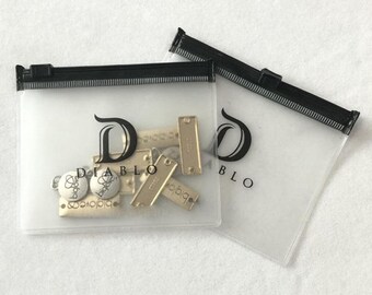 Bolsas para joyas personalizadas con tu logotipo, bolsas de alta calidad para pulseras, anillos, collares, bolsas con cremallera para joyas con acabado mate, bolsitas para joyas.