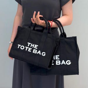 Zwarte draagtas canvas damestas Eco-vriendelijk winkelen grote capaciteit custom fashion draagtas