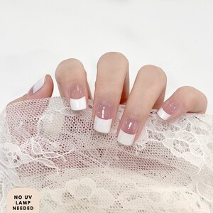 First Love (Transparent) | White French Tip 100% Cured Gel Nail Strips