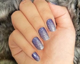 Up All Night | Blue and Silver Glitter Fade Nail Wraps