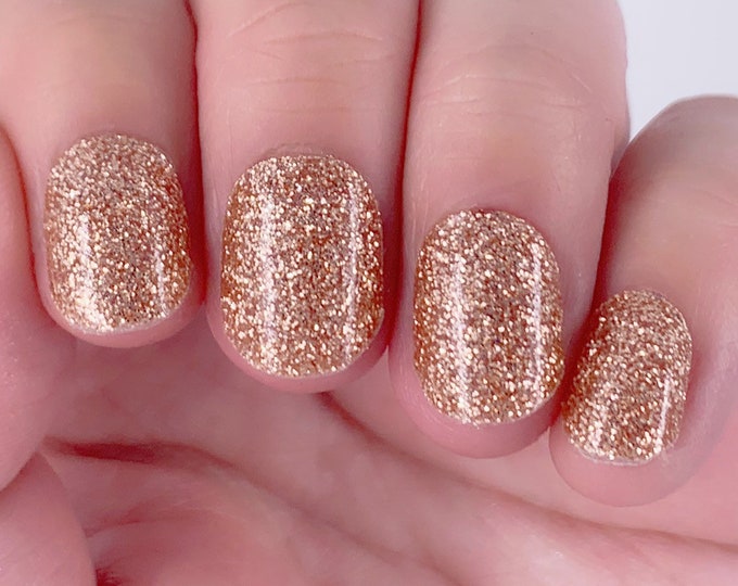 You Got Me Copper | Gold Glitter Nail Wraps