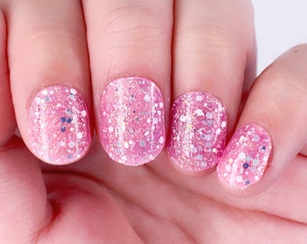 Let's Celebrate | Pink Glitter Nail Wraps