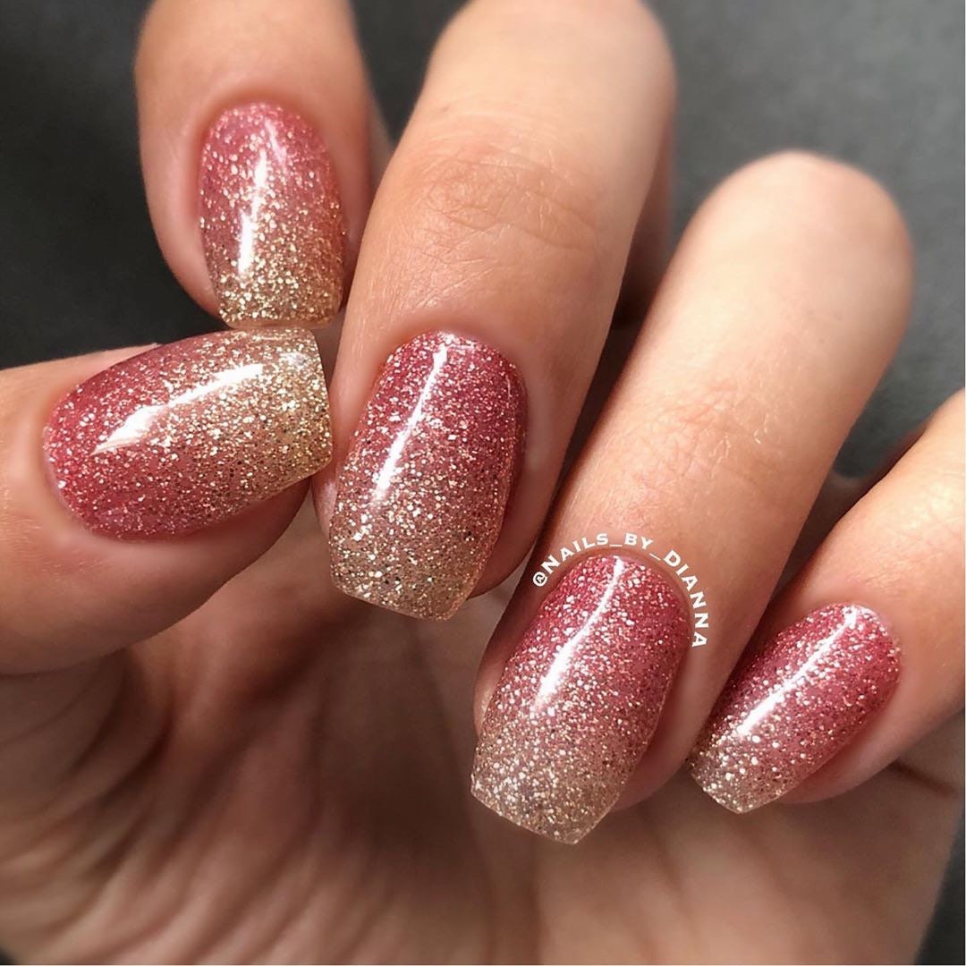 Gala Glitter Ombre Rose Gold Nail Wraps - Etsy Ireland