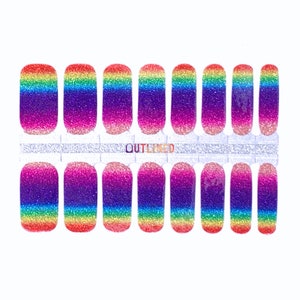 Color Coordinated | Purple Rainbow Design Nail Wraps