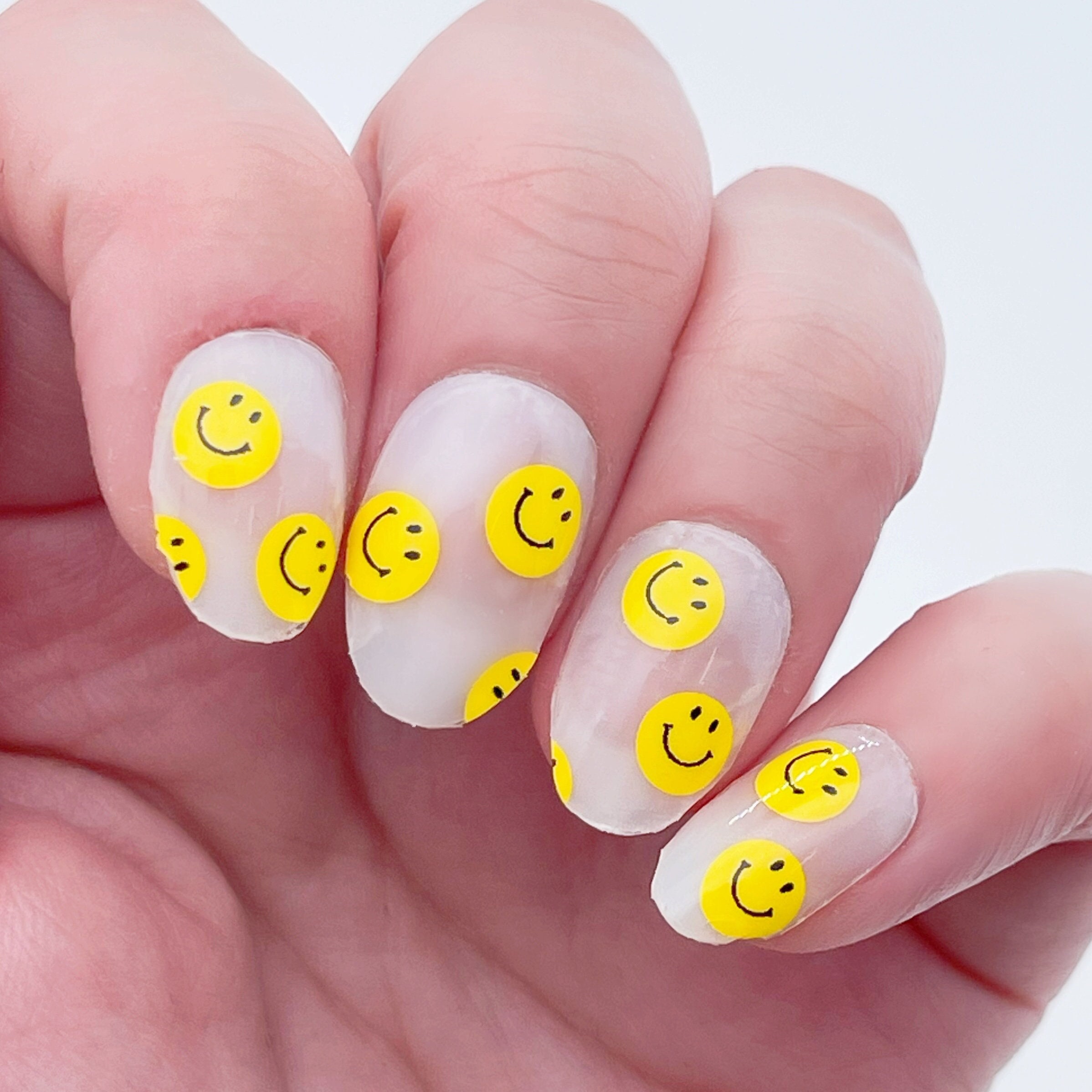 Emoji nail art. done in opi gel polish hand painted by Casie | Emoji nails,  Opi gel polish, Gel polish manicure