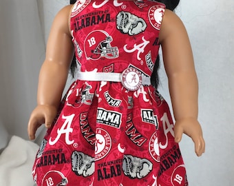 18 inch doll Alabama college dress, cheer outfit, fits American girl doll